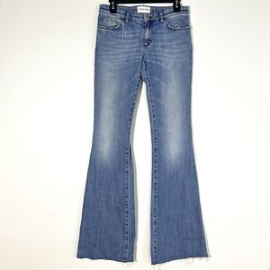 Emilio Pucci Y2K Low Rise Flare Jeans Women 8 Blue‎ Made In Italy Boho Denim
